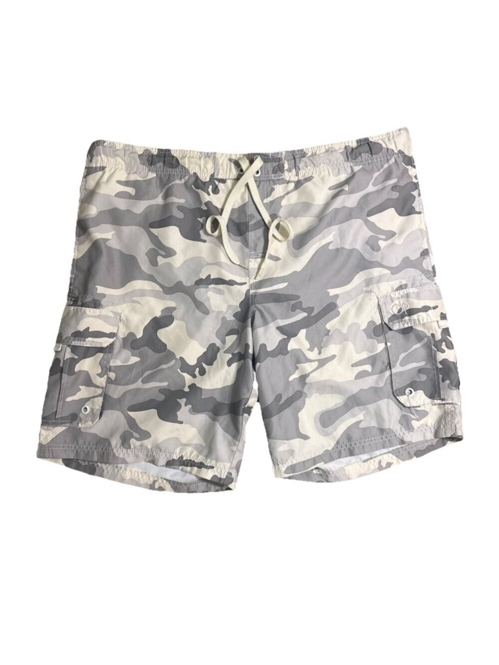 Y2K OP Ocean Pacific Board Shorts Mens XL Surf Swim Trunks White Camo